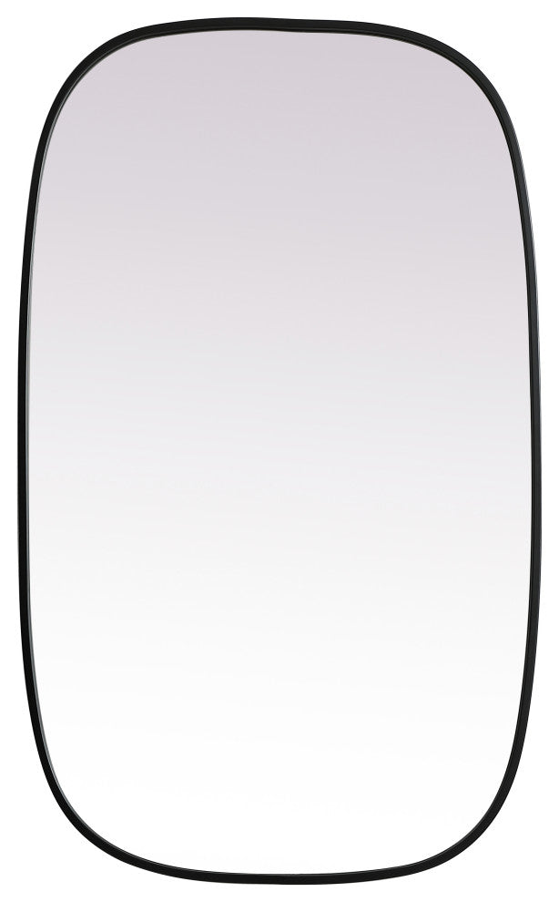 Metal Frame Oval Mirror 24X40 Inch, Black