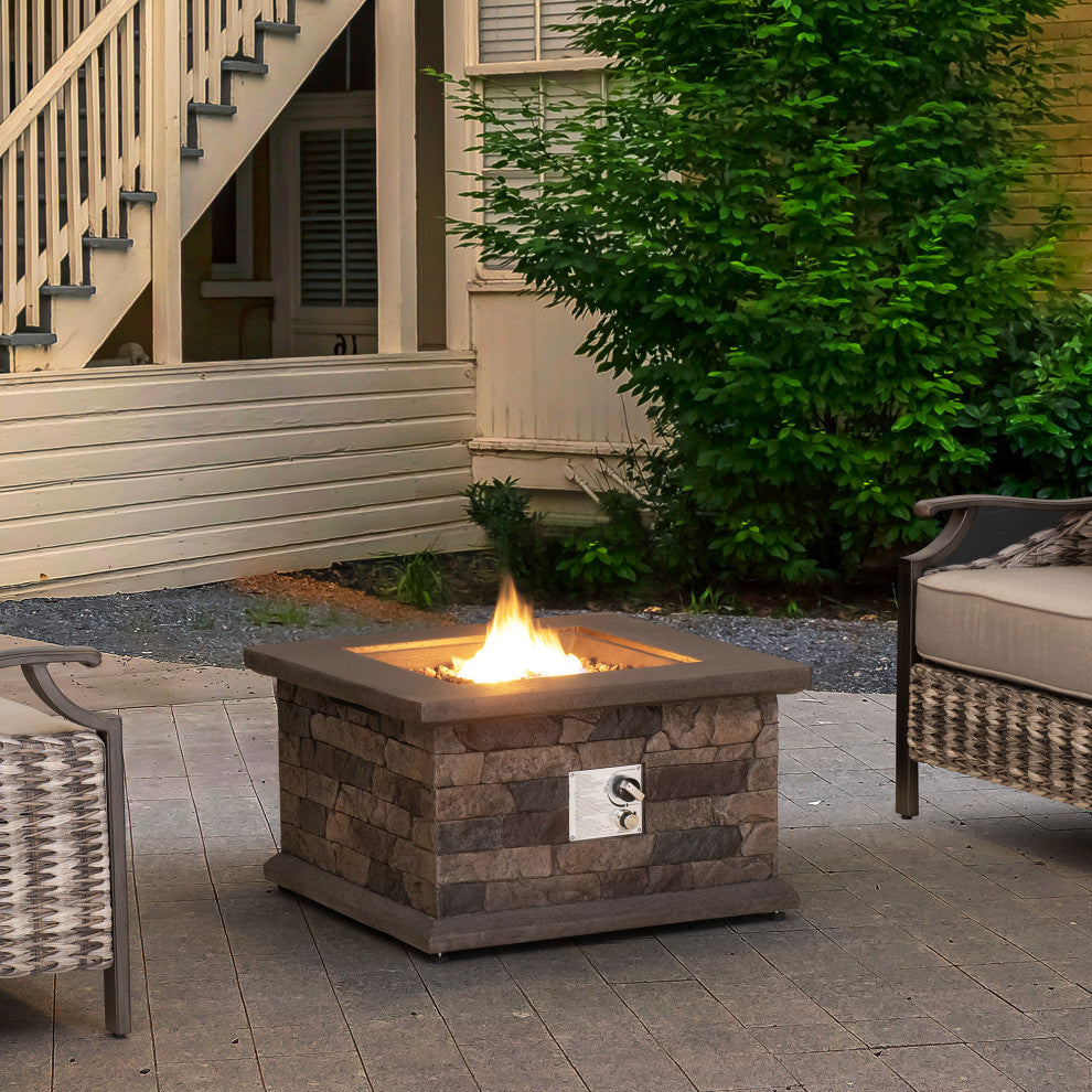 Sunjoy Slate Square LP Firepit