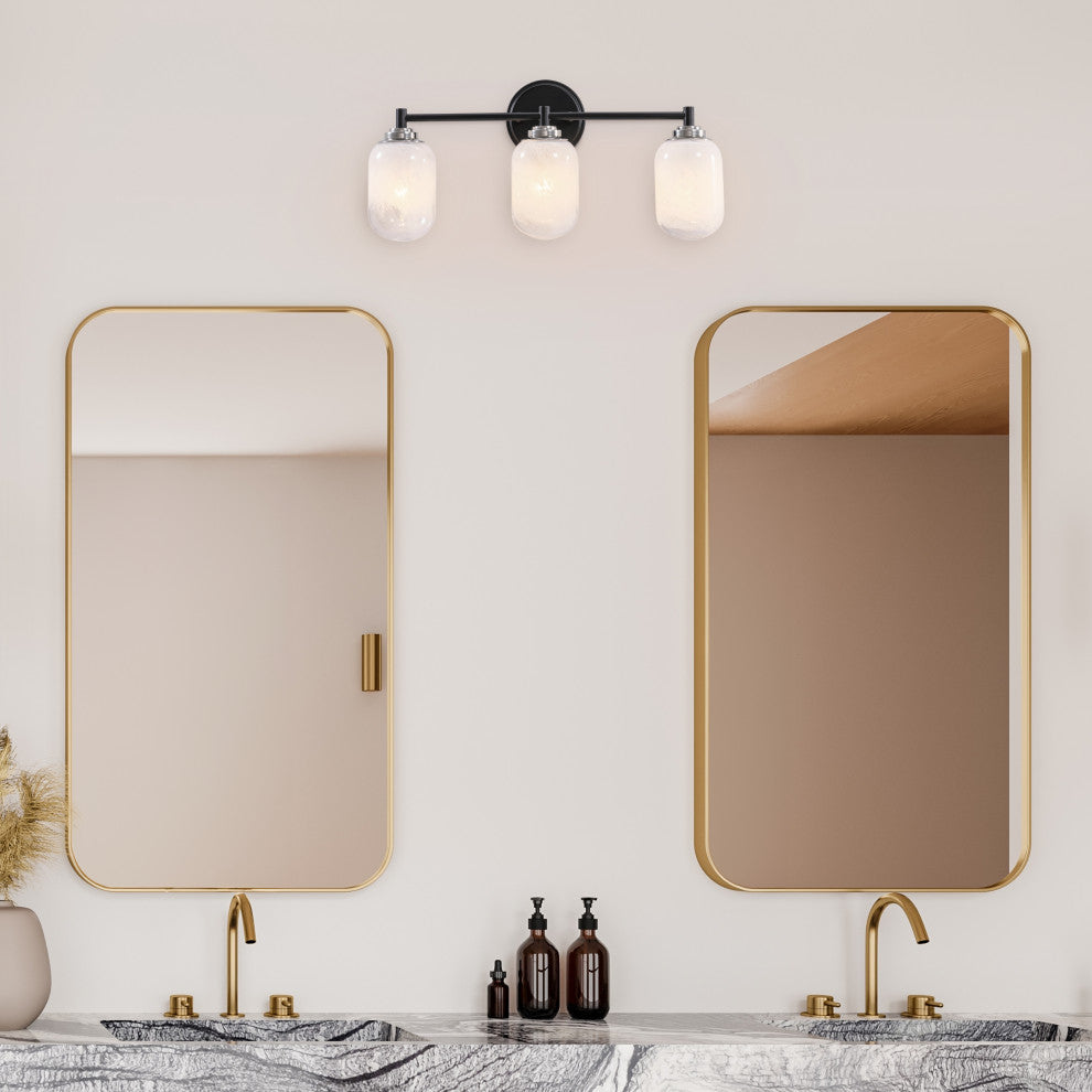 Seren 3 Light Wall Sconce Matte Black