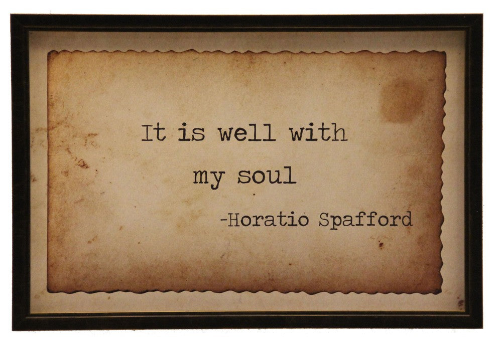 Spafford Quote, Copper And Black Shadowbox