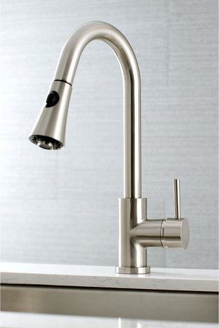 Gourmetier Single-Handle Pull-Down Kitchen Faucet, Brushed Nickel