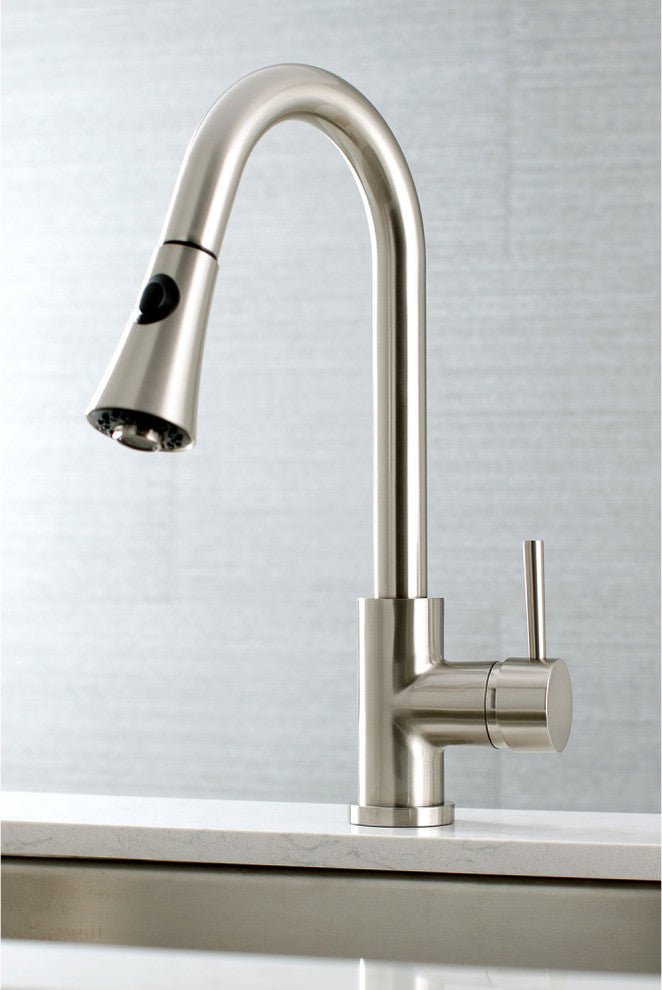 Gourmetier Single-Handle Pull-Down Kitchen Faucet, Brushed Nickel