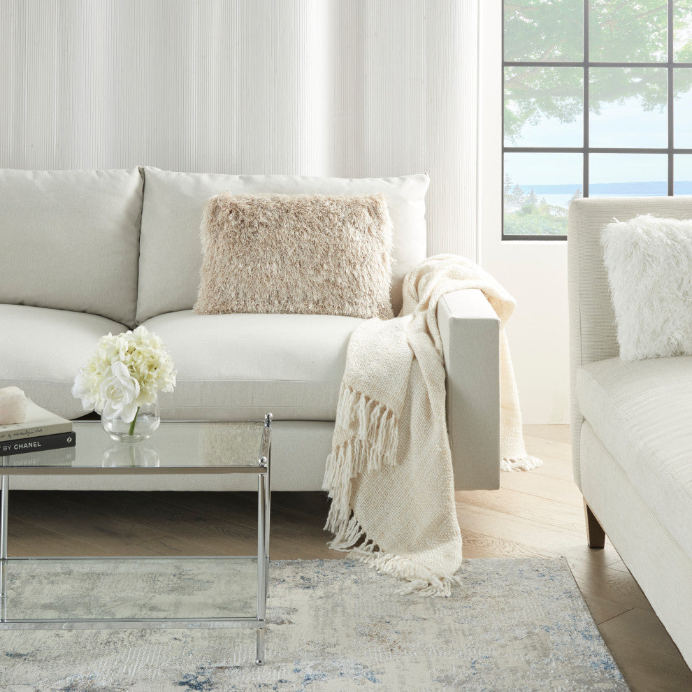 Nourison TL004 Throw Pillow, Beige, 14" x 20"