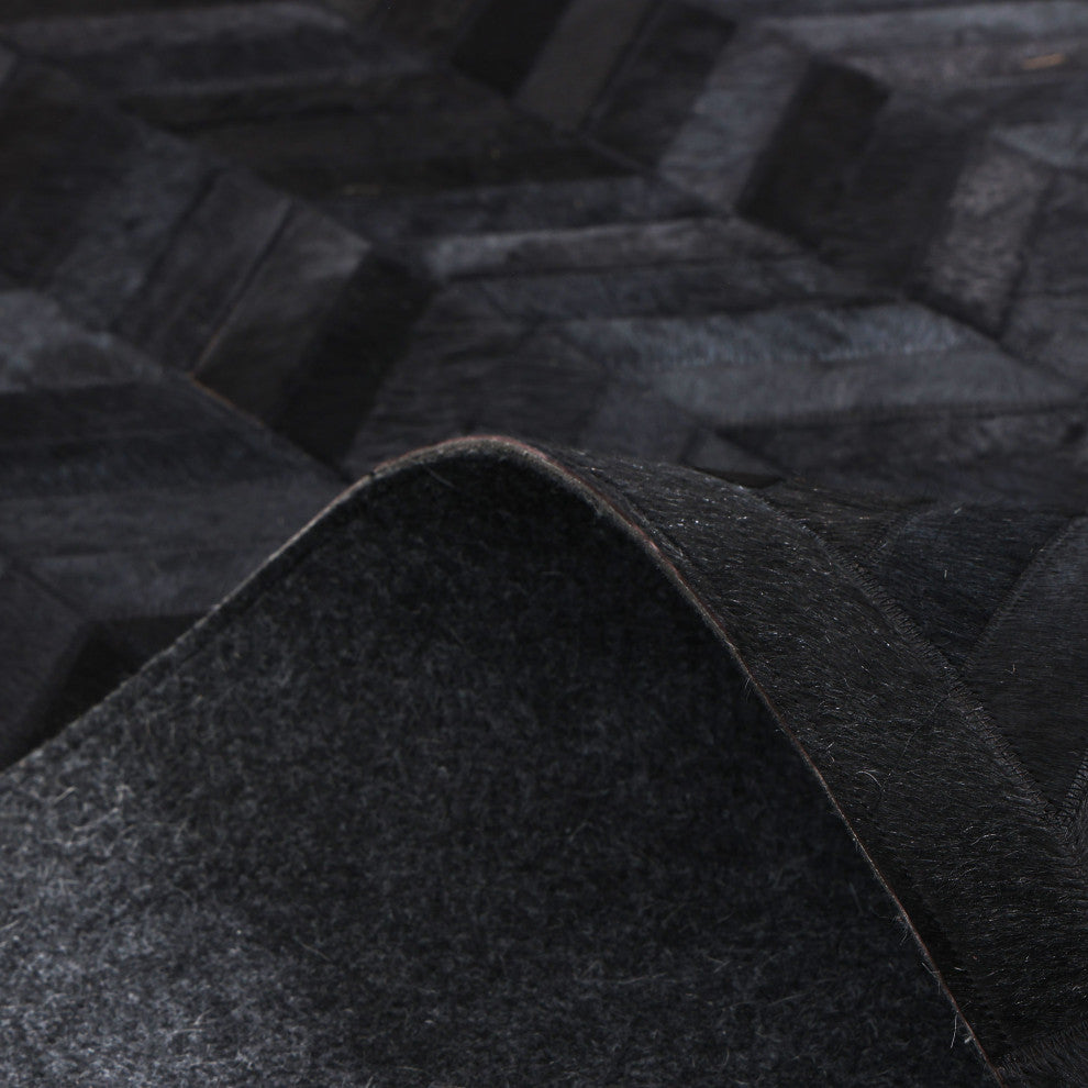 Meir Handmade Area Rug Black, 8' 0" X 10' 0"