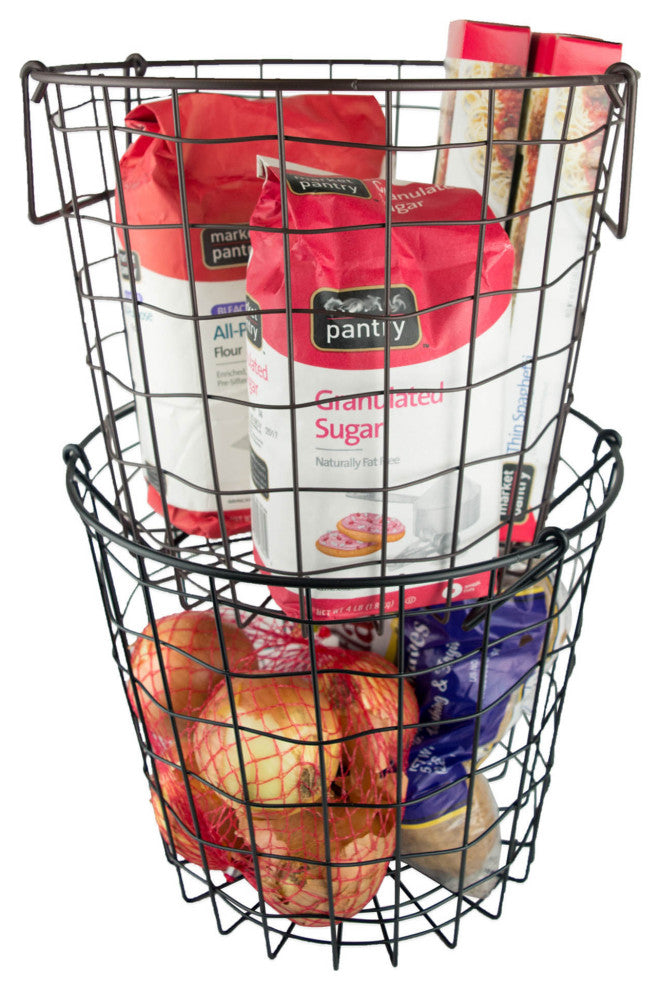 Metal Basket Black Round Small 12"x12"x10"