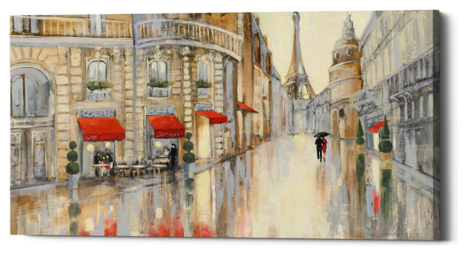 Epic Graffiti "Touring Paris Couple" Giclee Canvas Wall Art, 30"x60"