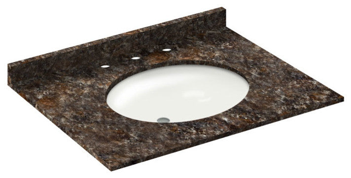 31x22 Tan Brown Granite Vanity Countertops, 8 Faucet Spread