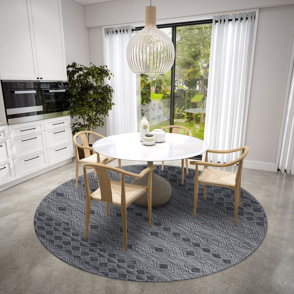 Indoor/Outdoor Sedona SN1 Midnight Machine Washable 6' x 6' Round Rug