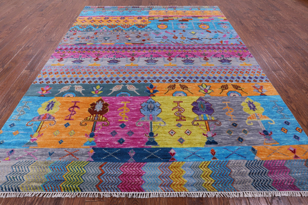 Moroccan Handmade Wool Rug 8' 2" X 10' 0" - Q15412