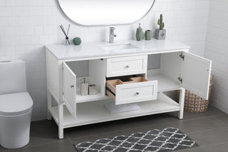 60" Single Bathroom Vanity, White