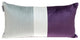 Silver and Purple Quilted Colorblock Velvet Lumbar Throw Pillow