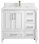 Aberdeen 36 Center Sink Bath Vanity in White 1.5" Empira Quartz