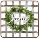16.46" Metal Strap"ome", Artificial Wreath Wall Decor