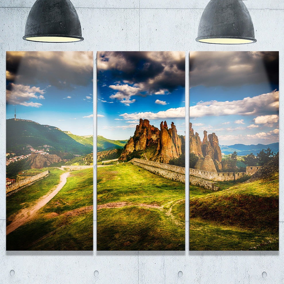 "Belogradchik Fortress and Cliffs" Metal Wall Art, 3 Panels, 36"x28"