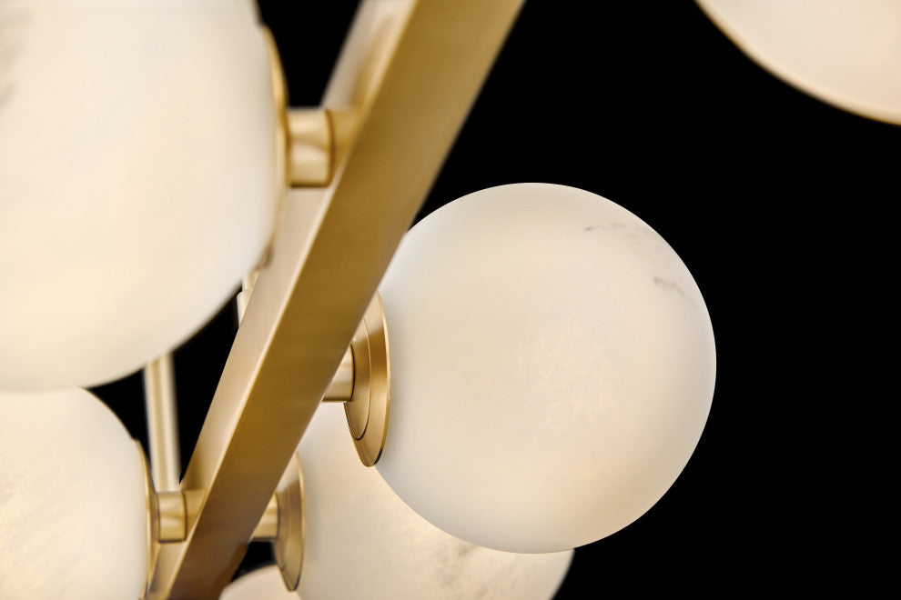 Fredrick Ramond Selene Large Ten Light Linear, Lacquered Brass
