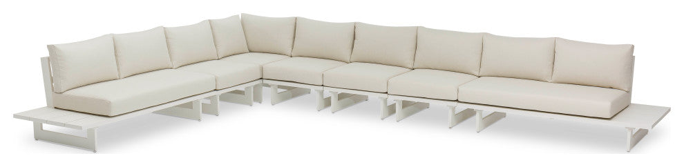 Maldives Cream Water Resistant Fabric Outdoor Patio Modular Sectional