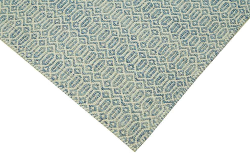 Rug N Carpet - Handwoven Modern Design 8' 1'' x 10' 0'' Wool Flatweave Kilim Rug