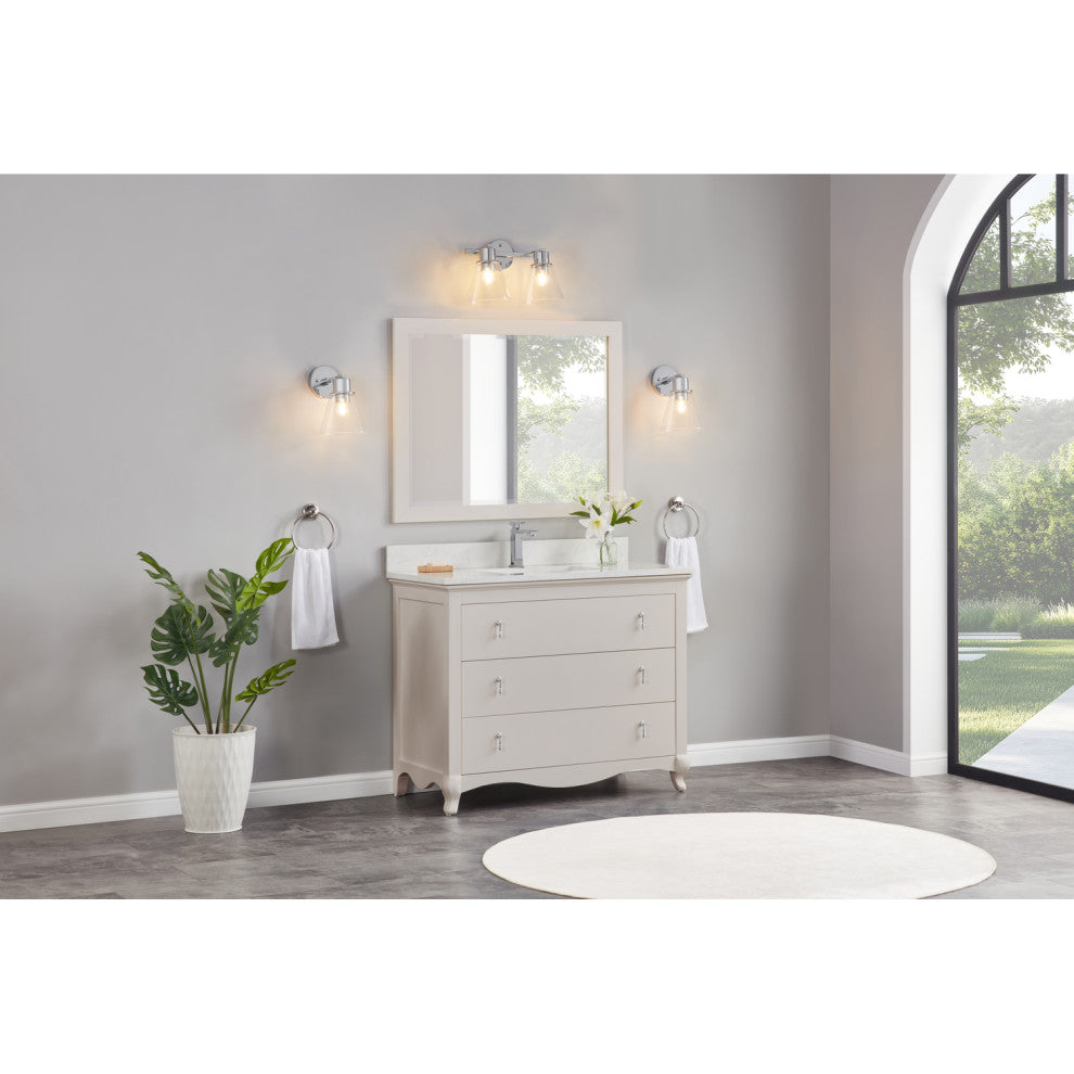 Legion Furniture WS2512 Series Bathroom Sink Vanity, Dreamy White, 42", Artificial Stone Top, Single Sink