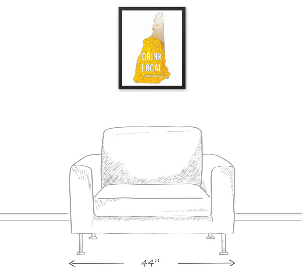 New Hampshire Drink Local Beer Wall Art, Framed Canvas