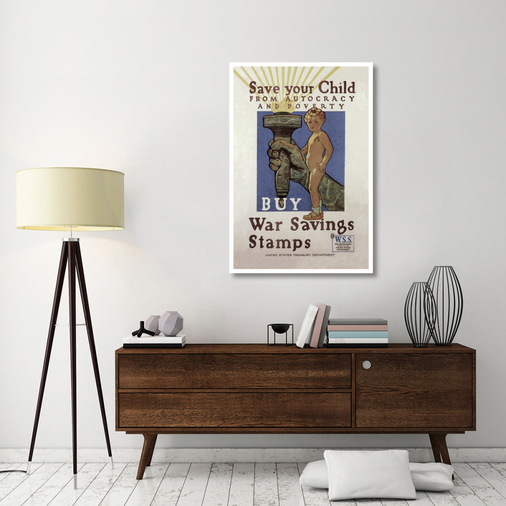 "WWI: Save Your Child" Digital Paper Print by Herbert Andrew Paus, 34"x50"