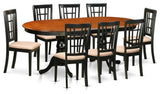 9-Piece Dining Room Set, Table, 8 Wood Chairs With Cushion