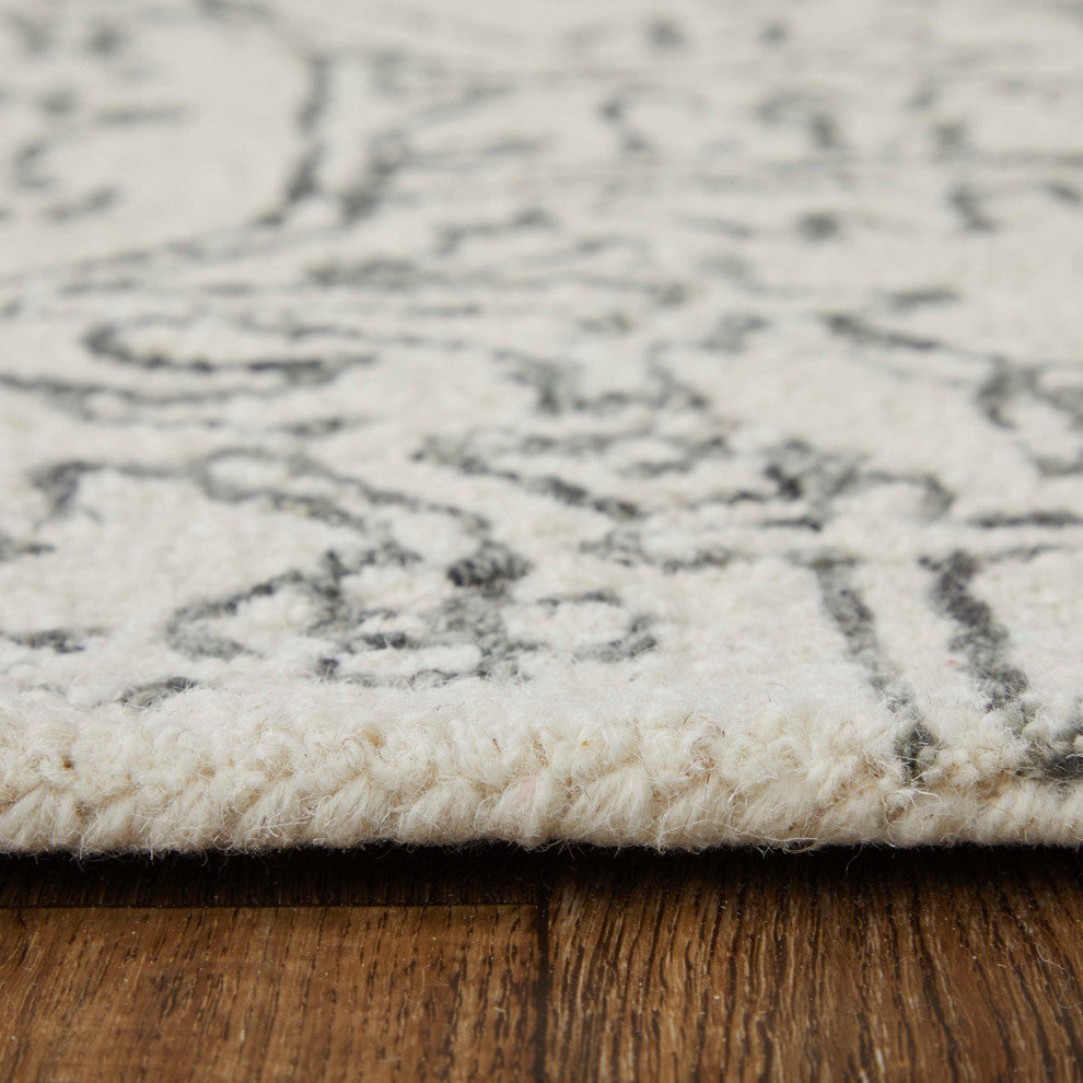 Natal R8778 Transitional/Vintage/Classic Rug, Ivory/Charcoal, 12'x15'
