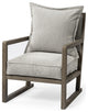 Wooden Accent Chair With Ash Gray Cushions