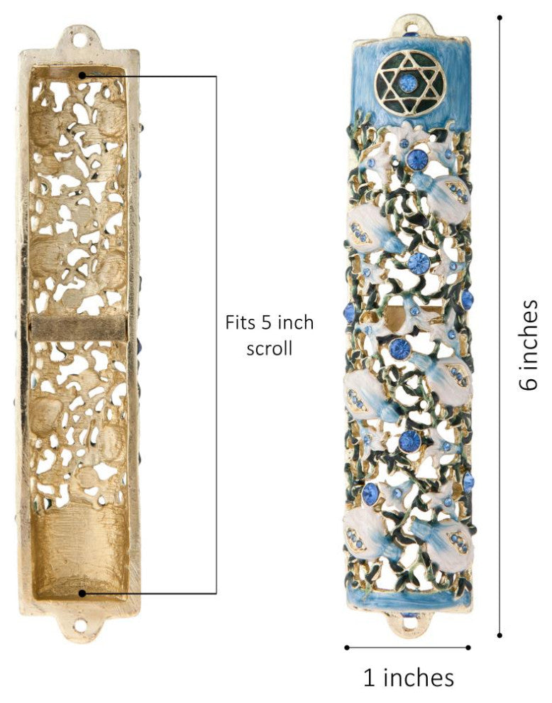 Matashi 6" Hand Painted Enamel Mezuzah