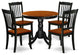 5-Piece Round 36" Table and 4 Vertical Slatted Chairs