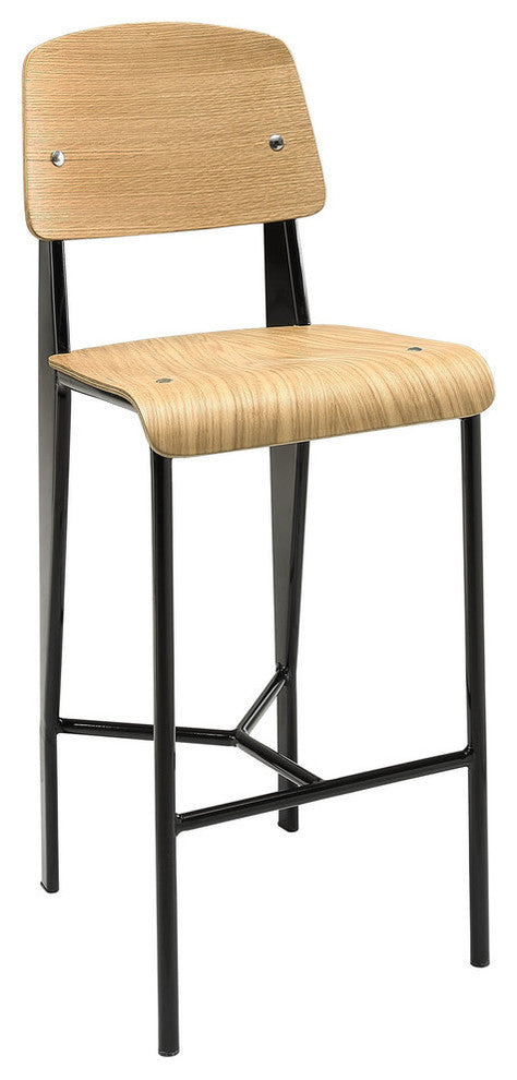 Modern Contemporary Dining Kitchen Wood Bar Stool Natural