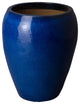 30 In. Blue Round Ceramic Tapered Planter