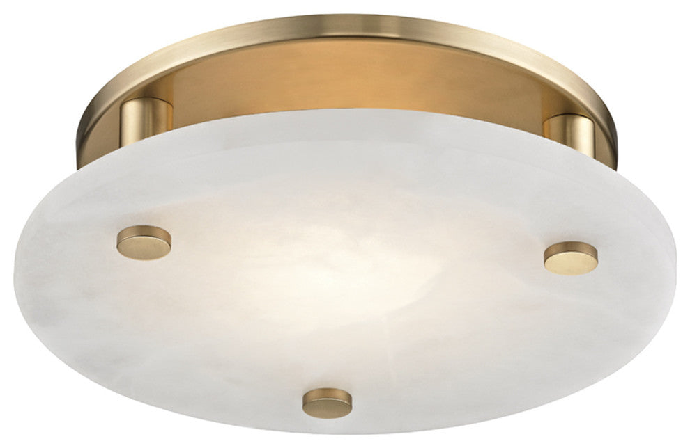Croton Medium LED Flush Mount, Aged Brass