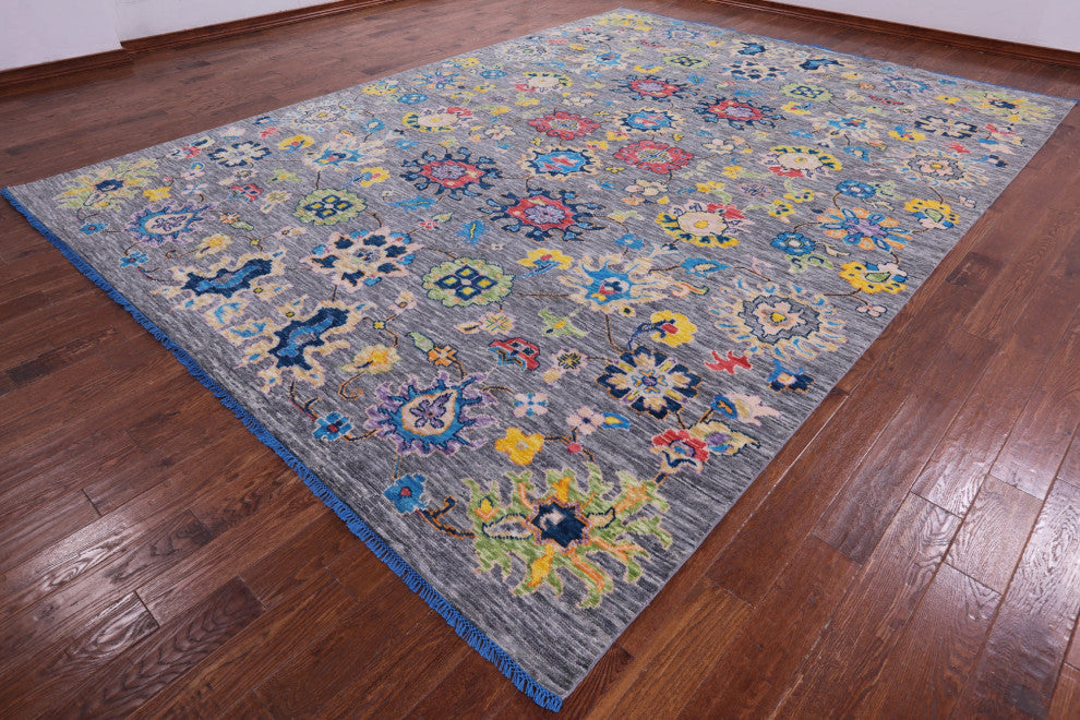 10' 4" X 14' 3" Turkish Oushak Hand Knotted Wool Rug - Q15002