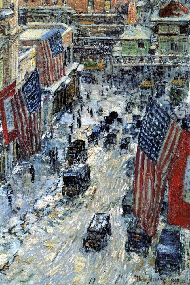 Frederick Childe Hassam Flags on Fifty-Seventh Street Gallery Wrapped Canvas