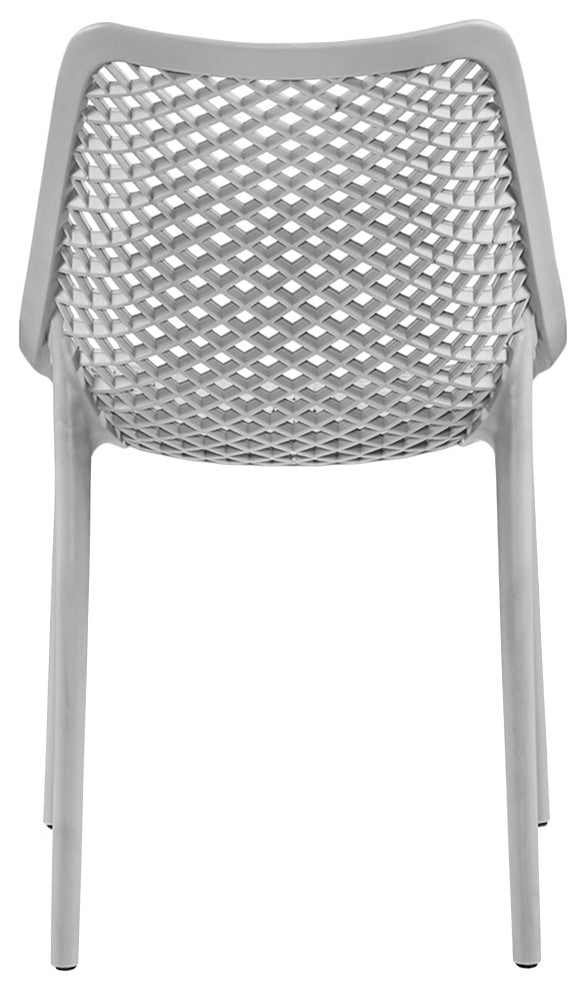 Mykonos Outdoor Patio Dining Chair (Set of 4), Grey, Armless