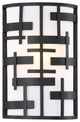 Nuvo Lansing 1-Light Incandescent Wall Mount Light Fixture, Textured Black