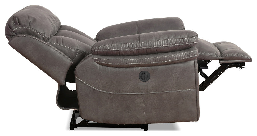 Estelle Power Recliner Chair, Gunmetal Fabric