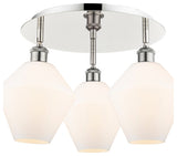 Cindyrella-3 Light 20" Flush Mount-Polished Nickel, Cased Matte White Shade