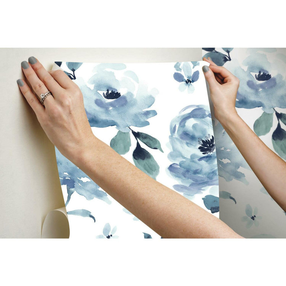 Watercolor Blooms Peel and Stick Wallpaper
