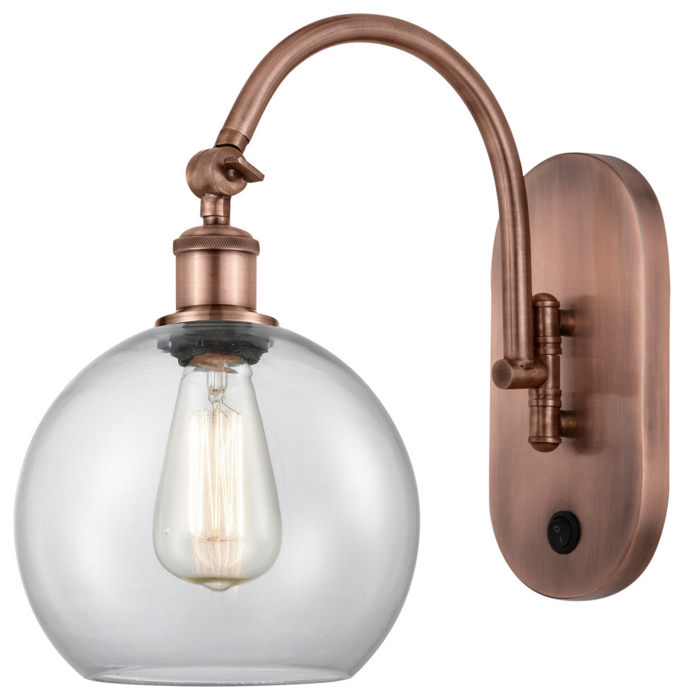 Innovations 518-1W-AC-G122-8 1-Light Sconce, Antique Copper