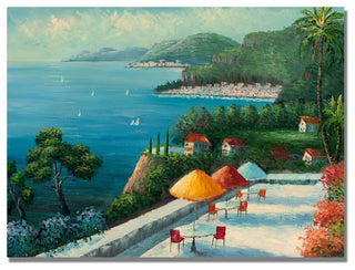 'Cafe on Lake Como' Canvas Art by Rio