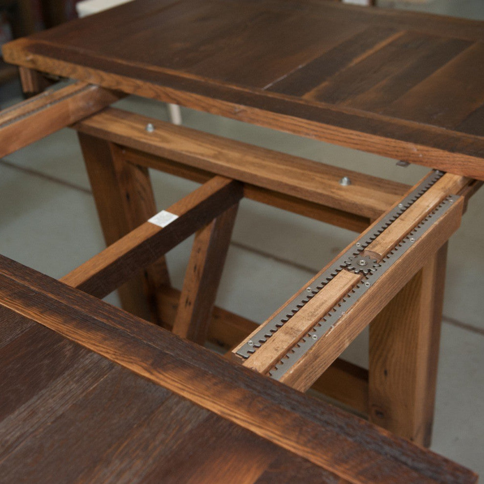 Hawthorne Reclaimed Barnwood Square Table, Natural, 66x66, 4  Leaves