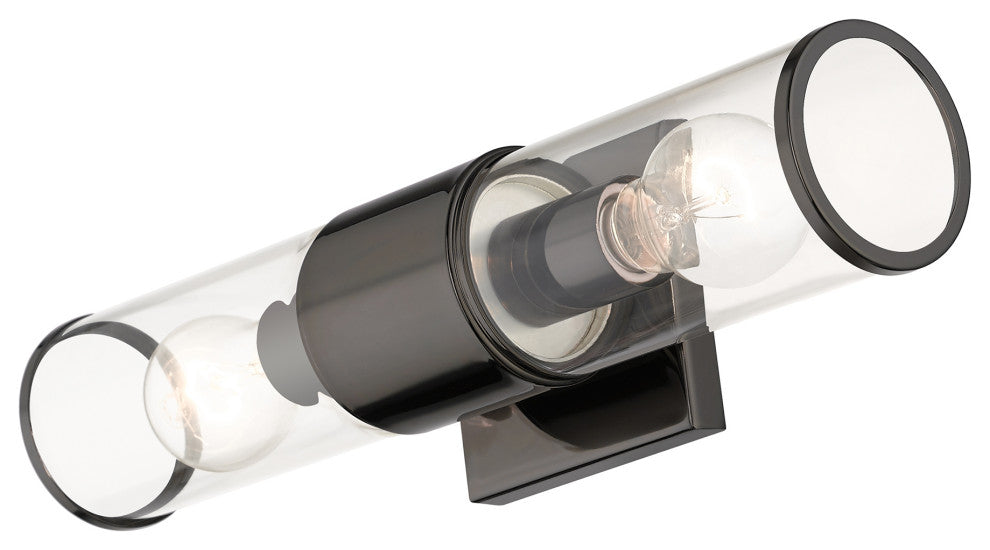Quincy 2-Light Black Chrome Vanity Sconce