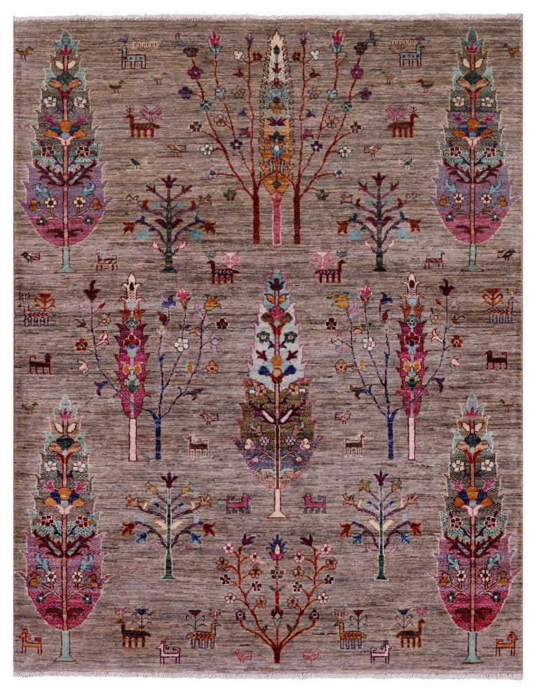 5' 1" X 6' 9" Tribal Persian Gabbeh Handmade Wool Rug Q9978