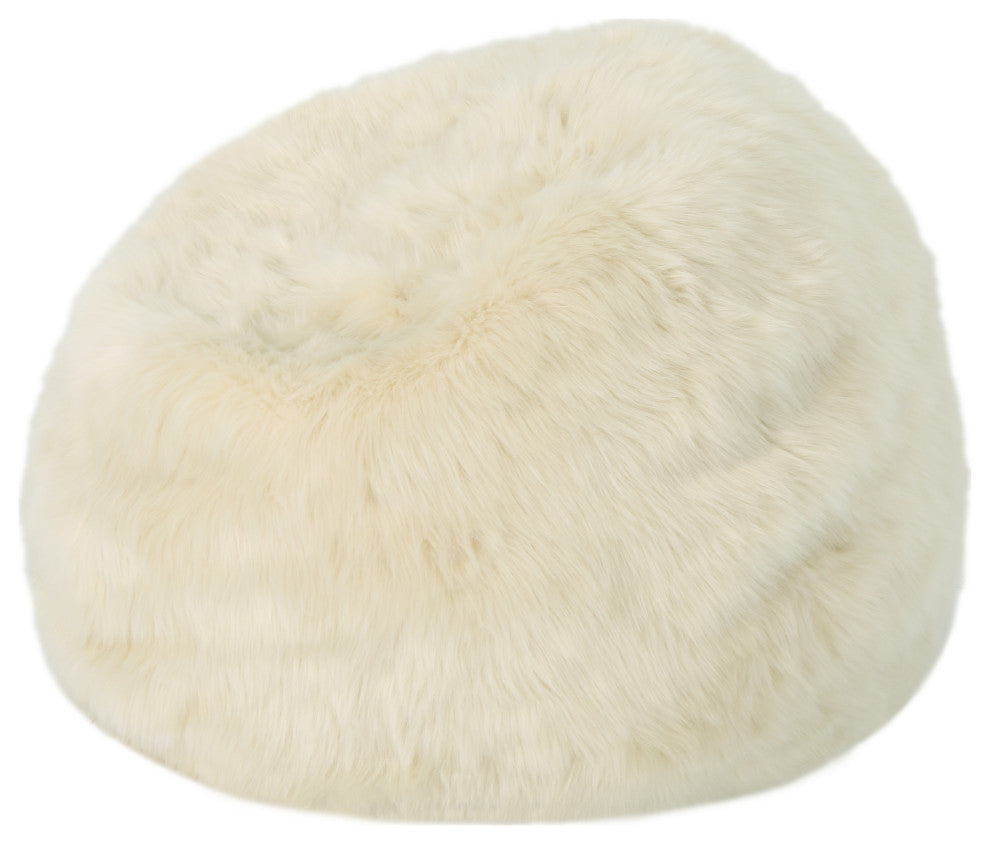 GDF Studio Laraine Furry Glam Taupe Faux Fur 3' Bean Bag