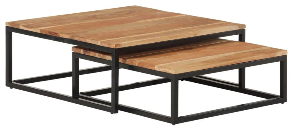 vidaXL Nesting Coffee Tables 2 pcs Solid Acacia Wood