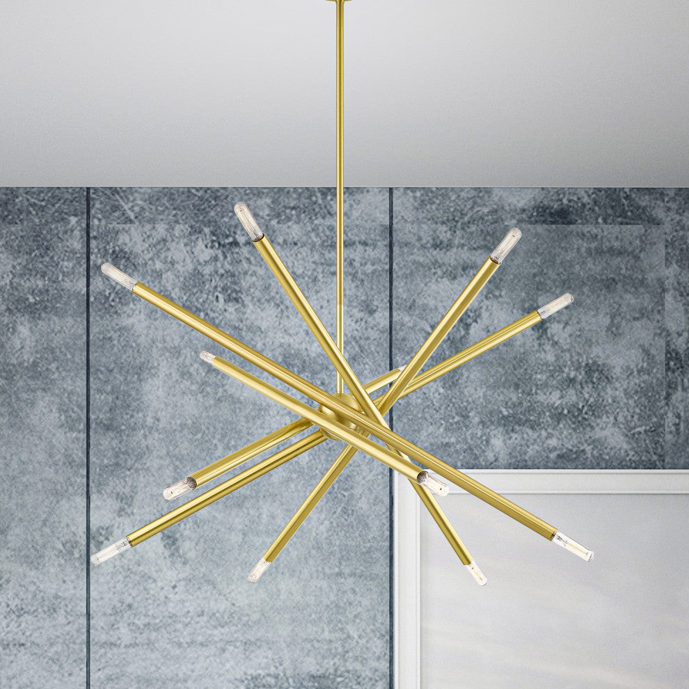 Livex Lighting Soho 12 Light Satin Brass Chandelier