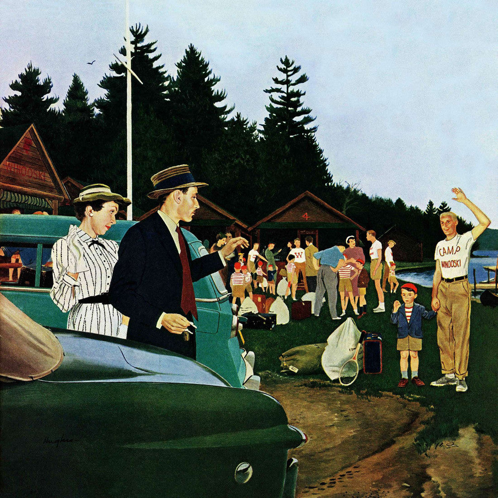 "First Day at Camp" Painting Print on Canvas by George Hughes