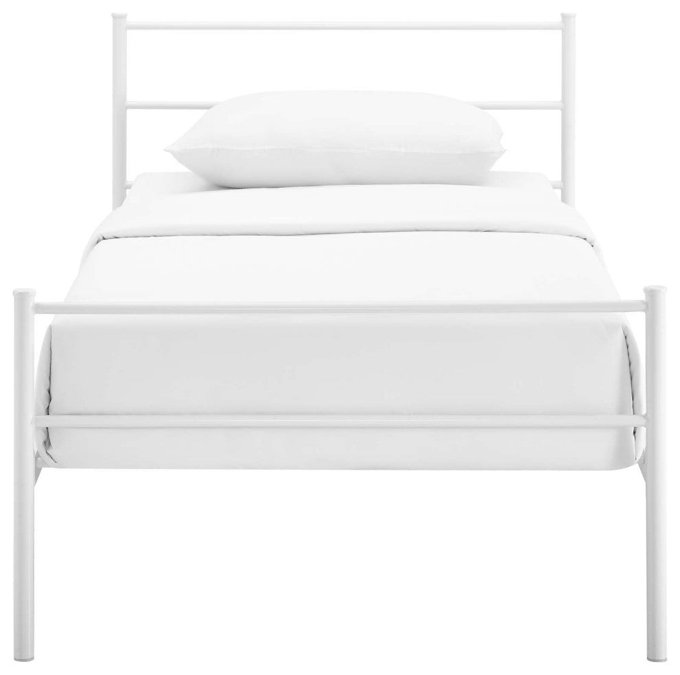 White Alina Twin Platform Bed Frame