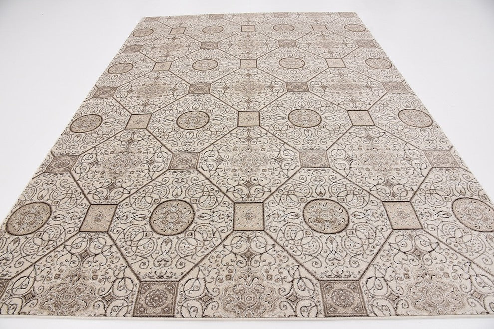 Unique Loom Cream Hamilton Rushmore 7' 0 x 10' 0 Area Rug